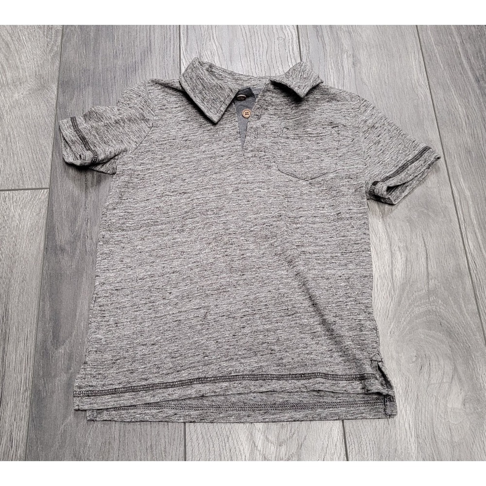 Boys Sonoma Good For Life Polo Short Sleeve Pocket Shirt Size 5 - Gray